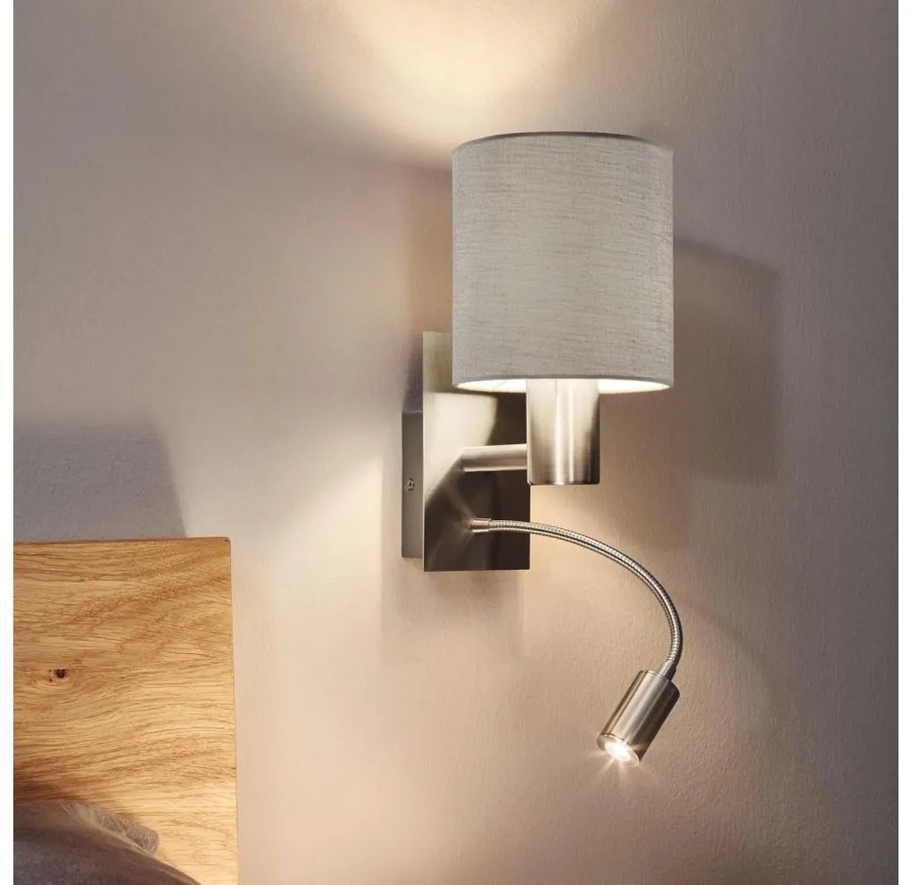 Eglo 96478 - LED Flexibilné svietidlo PASTERI 1xE27/40W+LED/3,8W taupe