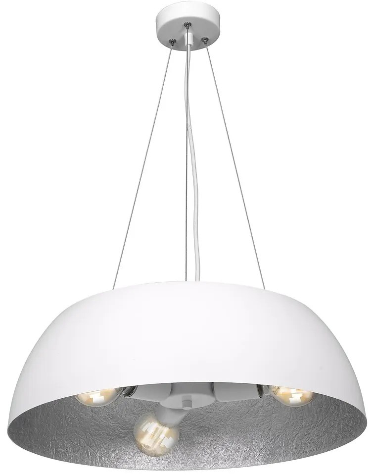 Závesné svietidlo Morgan, 1x biele kovové tienidlo, w