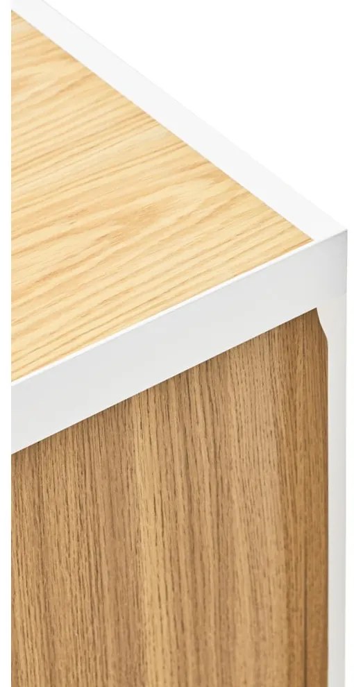 Biela/v prírodnej farbe nízka komoda v dekore duba 165x78 cm Arista – Teulat