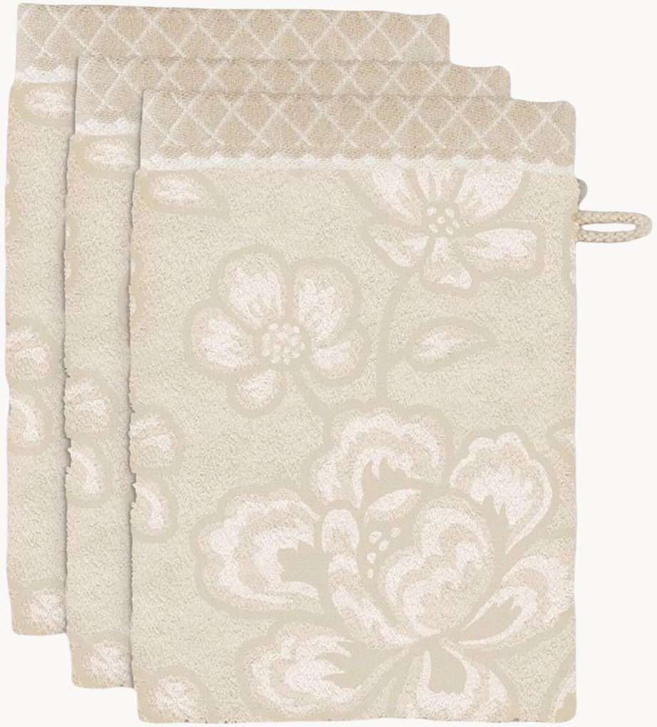 Uteráky na umývanie z bavlneného froté Jasmin Jacquard, 3 ks