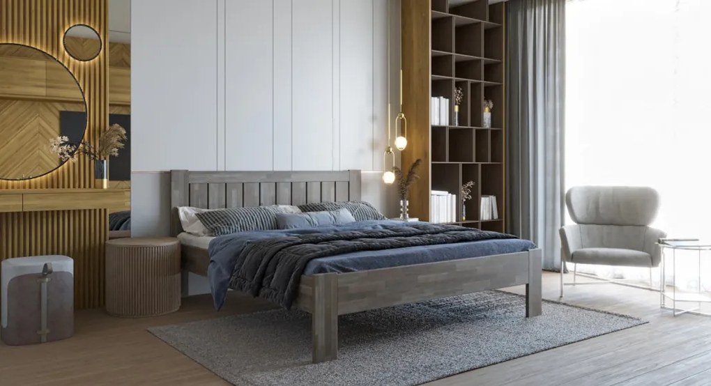 Posteľ Berta 180x200 cm, šedý buk