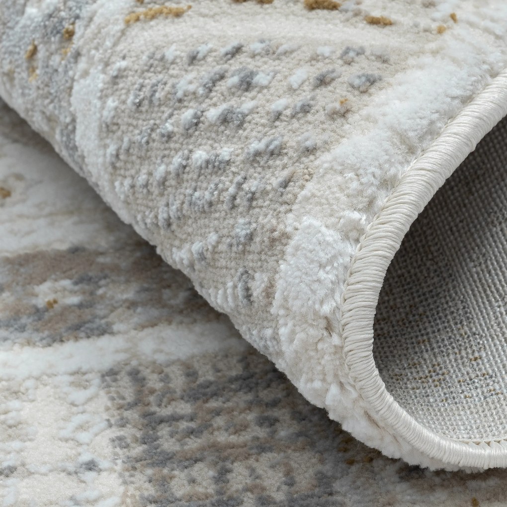 My Flair, Kusový koberec My Kashkuly CA60046 creme kruh, 120x120 (priemer) kruh, šedá, chodba / predsieň