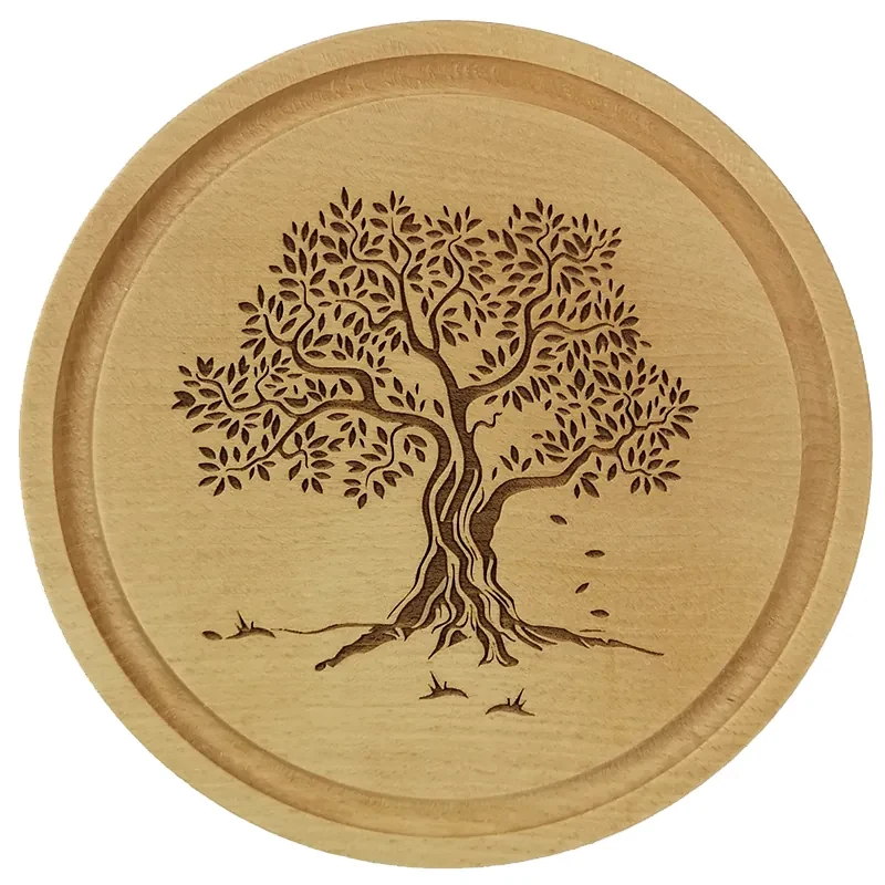AMADEA Drevená servírovacia doštička - podnos strom, masívne drevo, 20 cm