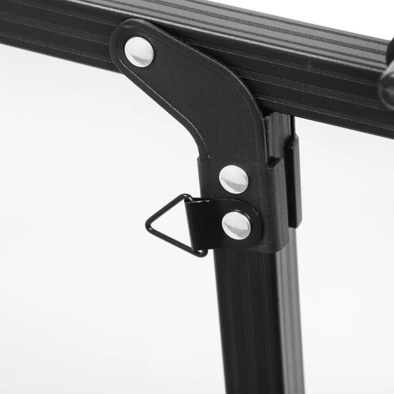 Miadomodo skladací kempingový stôl hliníkový JG95144 výškovo nastaviteľný 45-65 cm čierny s taškou