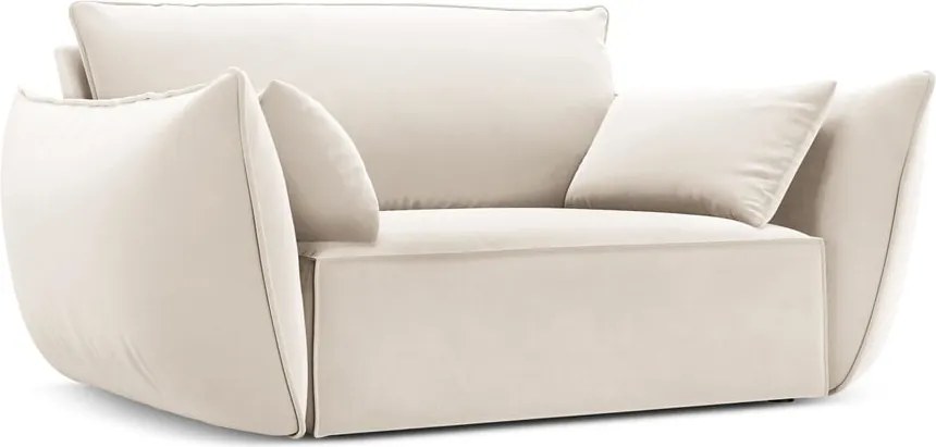 Béžové zamatové kreslo Vanda – Mazzini Sofas