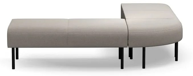 Rohová pohovka bez operadla VARIETY, vonkajší oblúk, látka Blues CSII, šedohnedá