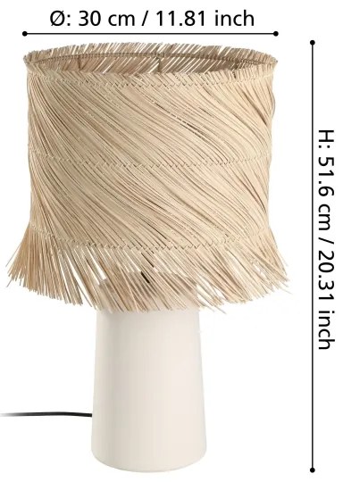 Eglo 390239 - Stolná lampa PAISANO 1xE27/40W/230V ratan
