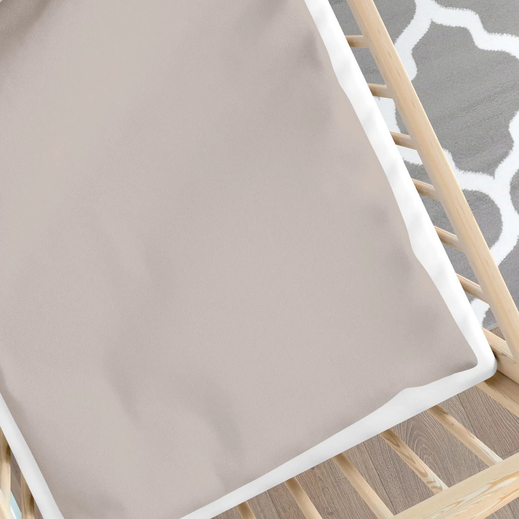 Goldea detské bavlnené obliečky do postieľky - sivohnedé 90 x 120 a 40 x 60 cm