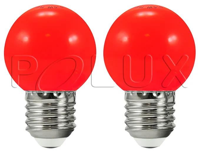 PLX 2x náhradná LED žiarovka pre svetelnú reťaz KANATA, E27, G45, 0,5W, červené svetlo