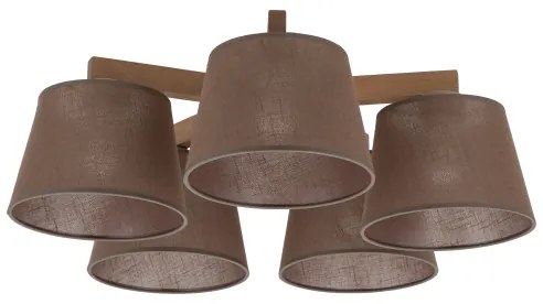 Brilagi - Prisadené stropné svietidlo LATTE SABIA 5xE27/15W/230V borovica/hnedá