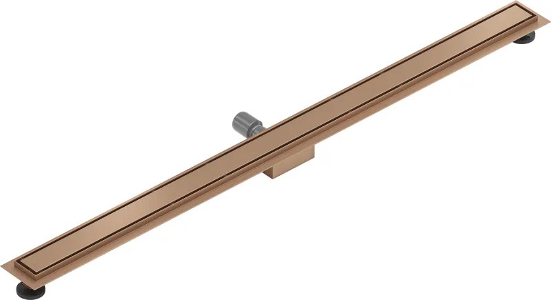 Mexen Flat, lineárny podlahový žľab 120 cm, medená matná, 1C10120