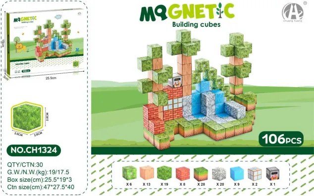 Magnetická stavebnica MAGNETIC Príroda, 106 dielikov