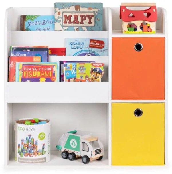 ECOTOYS Detský drevený regál 89x88x35cm White