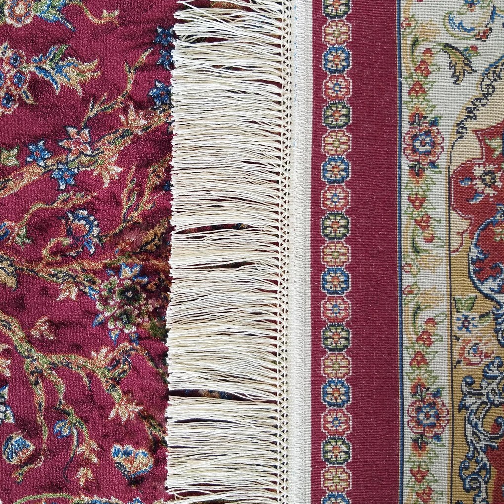 DY Hodvábny exkluzívny koberec Qum Silk 11 - červená Rozmer: 200x300 cm