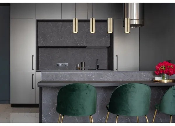 Globo 57911-4HM - Luster na lanku ROBBY 4xGU10/35W/230V čierna/mosadz