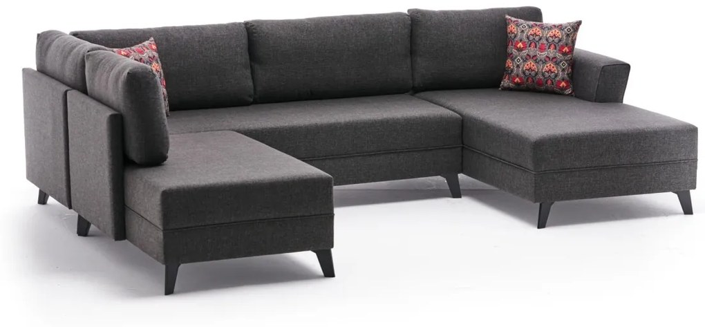 Rohová rozkladacia pohovka Eris antracitová