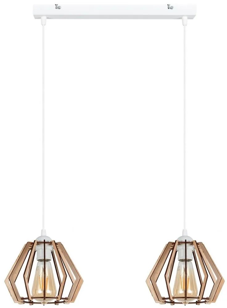 Luster na lanku BERGO 2xE27/60W/230V biela