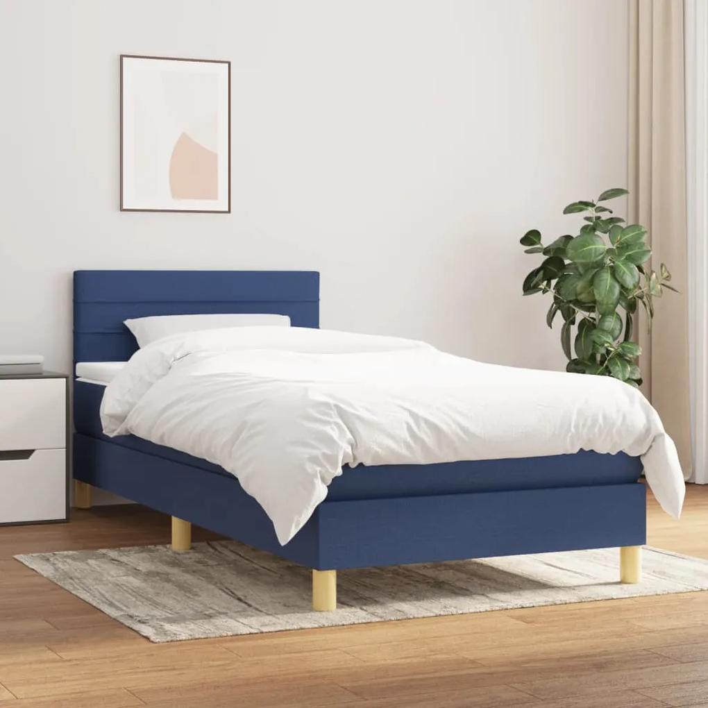 Boxspring posteľ s matracom modrá 100x200 cm látka 3140679