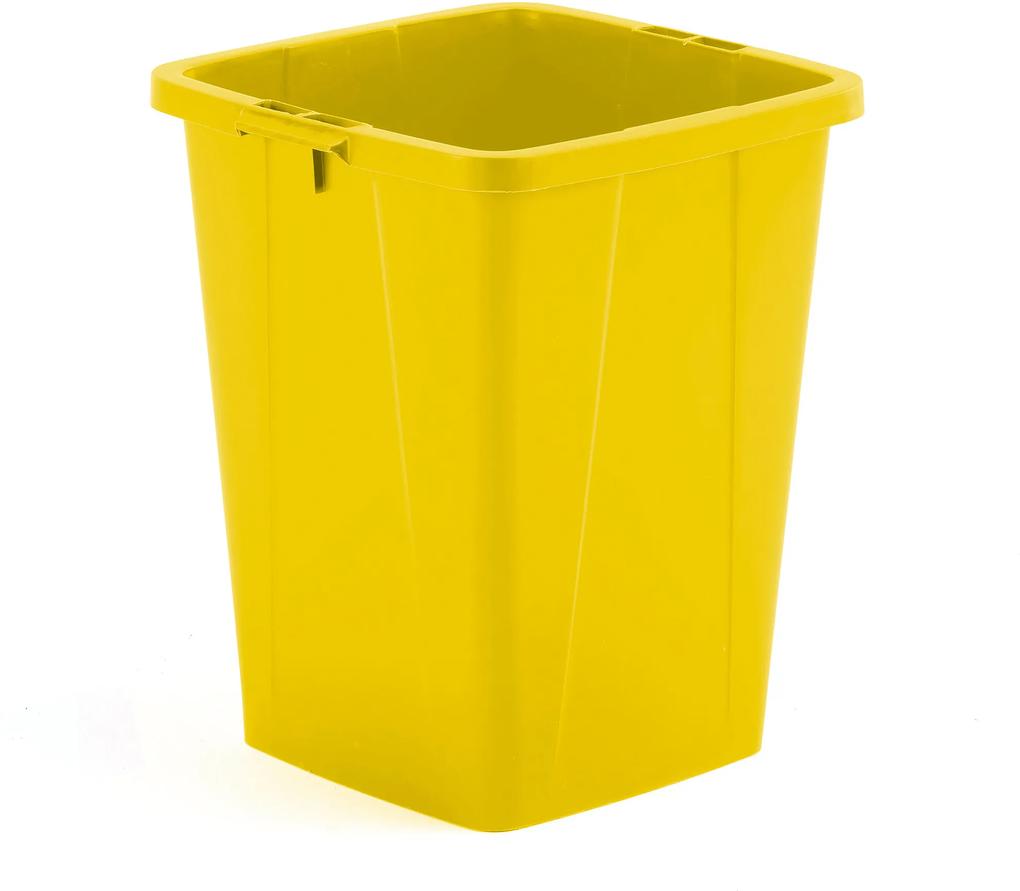 Odpadkový kôš Oliver , 610x490x510 mm, 90 L, žltý