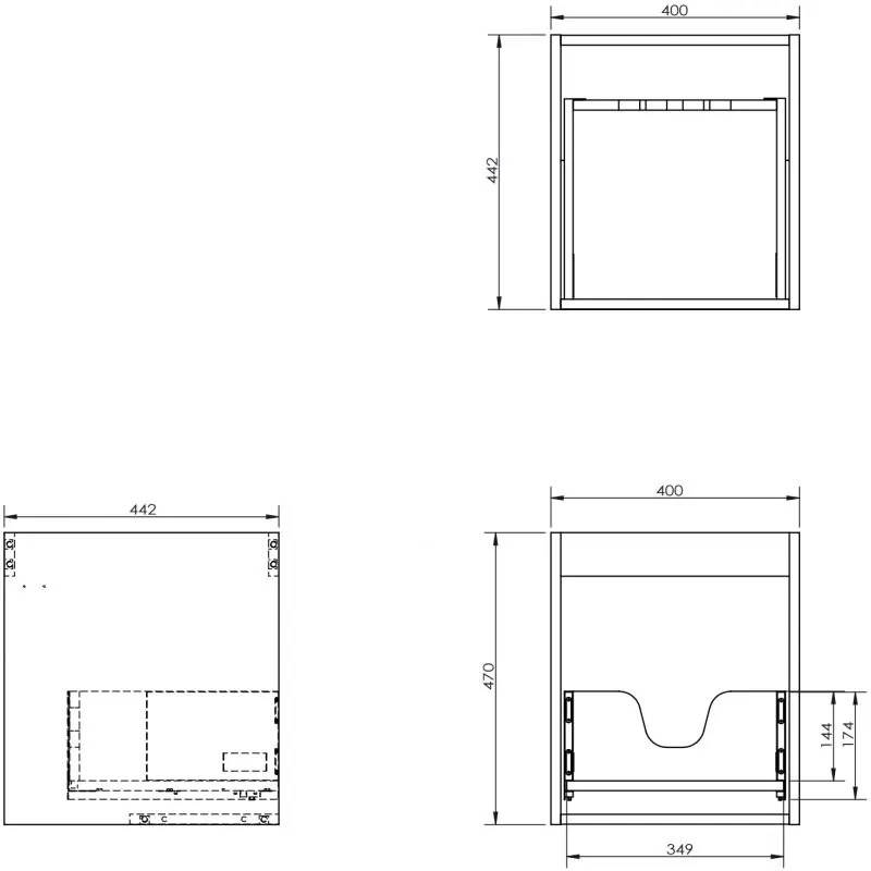 Mexen Box-A, závesná skrinka 40 cm, 1 zásuvka, orech, 91AX0-0400-470-1-86