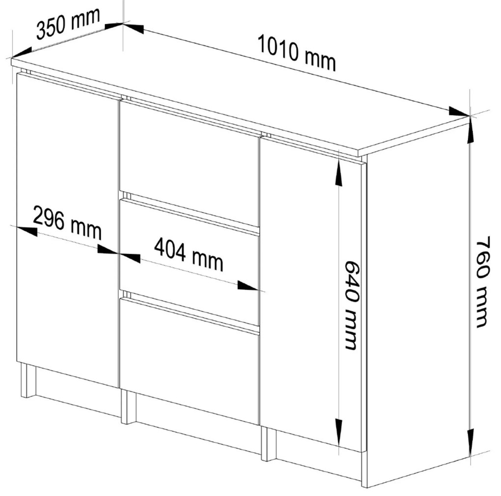 Komoda Girgo 100 cm - výber z 4 prevedení