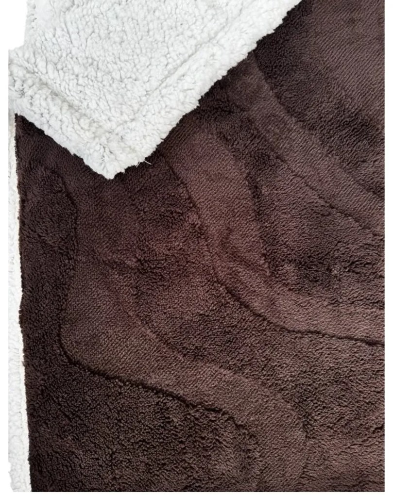 Luxusná baránková deka z mikroplyšu NESTIVE tmavohnedá Rozmer: 200 x 230 cm