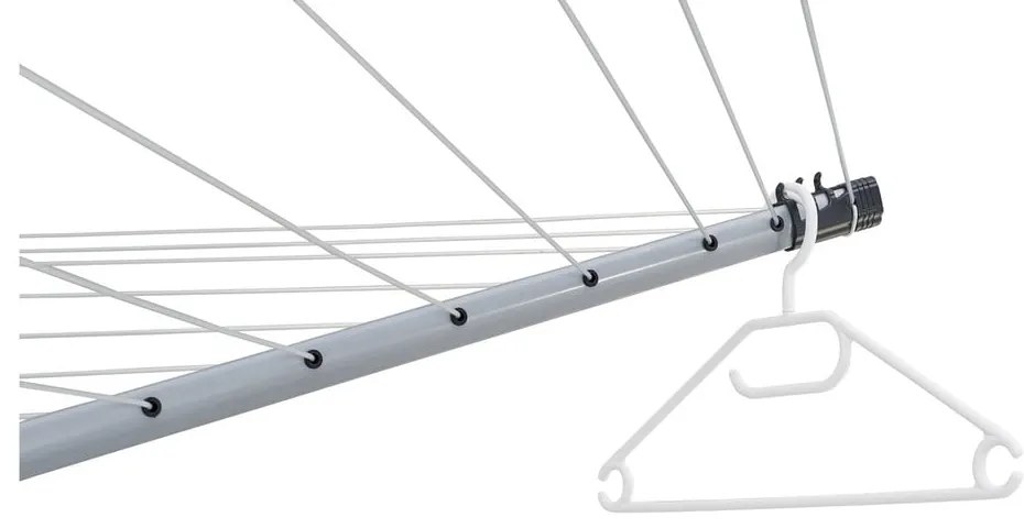 Vonkajší sušiak na bielizeň v striebornej farbe 50 m LinoLift 500 – LEIFHEIT
