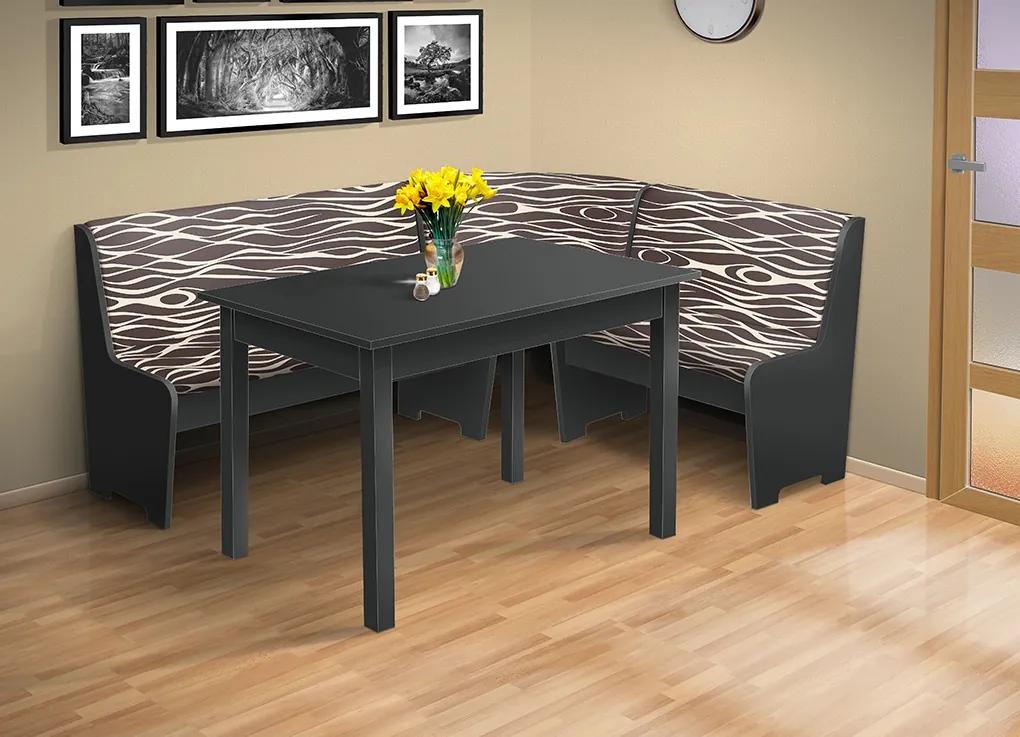 Nabytekmorava Rohová lavica so stolom farba lamina: orech 729, čalúnenie vo farbe: Mega 37