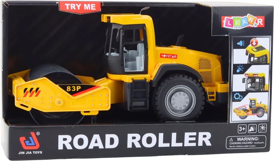 LEAN Toys Stavebný valec Cestné torzné valce Svetlá Zvuky Žltá