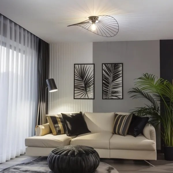 Brilagi - LED prisadený luster CERIA WIRE 1xE27/40W/230V 60x80 cm čierna