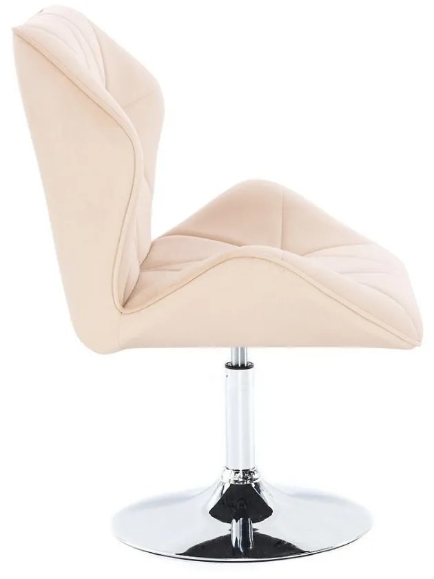 LuxuryForm DESIGN Stolička MILANO MAX VELUR na striebornom tanieri - krémová