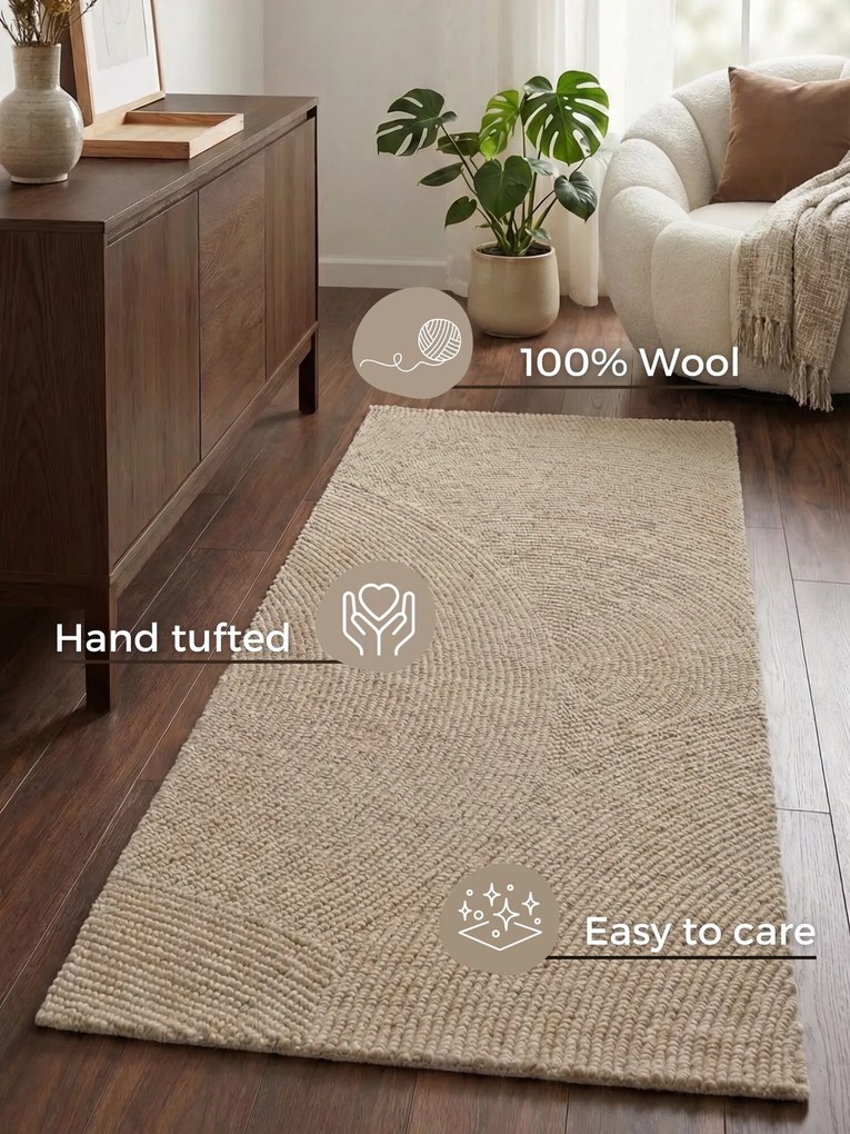 Hanse Home, Behúň Calmio 106221 Beige, 80x300, béžová, obývacia izba