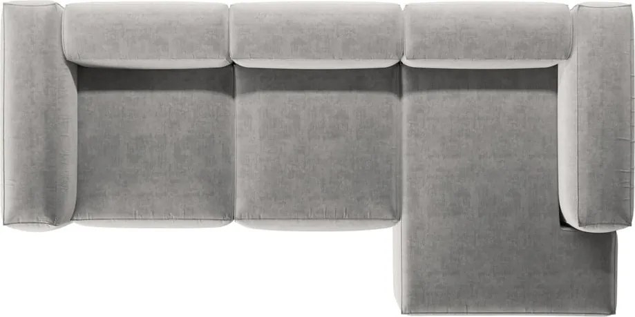 Svetlosivá rohová pohovka (pravý roh/s leňoškou) Bergamo – Cosmopolitan Design