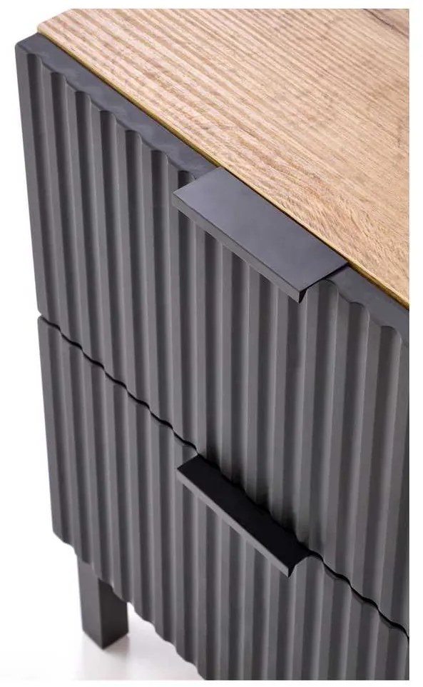 Nočný stolík Maisie, dub kraft / čierna