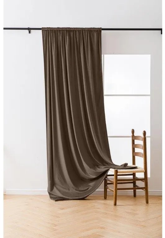 Tmavý zatemňovací záves VELVET 140x270 cm Zavesenie: Riasiaca páska