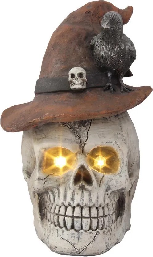 Halloween dekorácia lebka s LED osvetlením - 30*33*44 cm