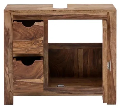 furniture-nabytek.cz - Masívna umývadlová skrinka Lagos z palisandra, lakovaná, hnedá – 70×30×63 cm