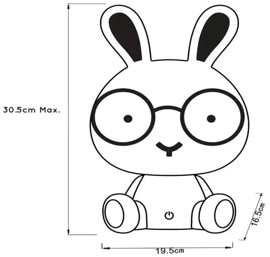 Lucide 71591/03/66 - LED Stmievateľná stolná lampa DODO LED/3W/230V zajačik