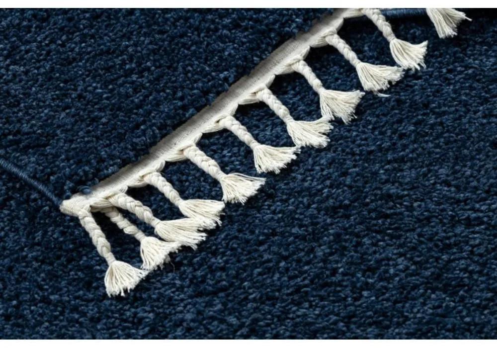 Kusový koberec Shaggy Berta tmavo modrý 80x150cm