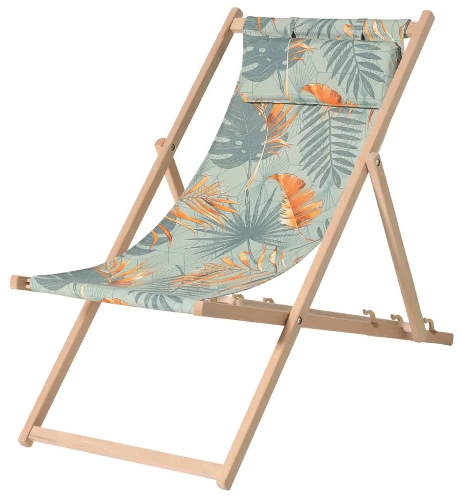 Madison Drevená plážová stolička Dotan modrá a oranžová