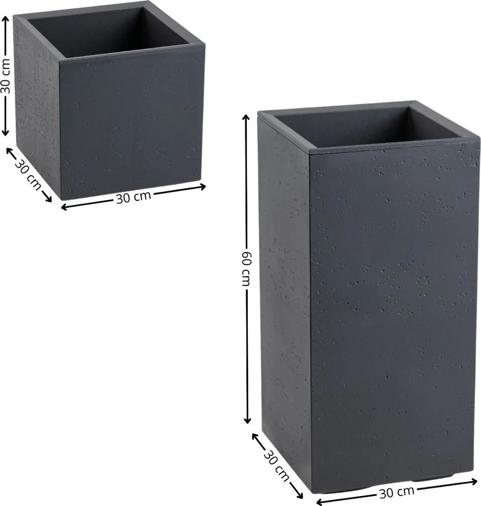 Sada 2 ks květináčů BETONIQUE 30x30/30x60 cm - výber z 4 prevedení