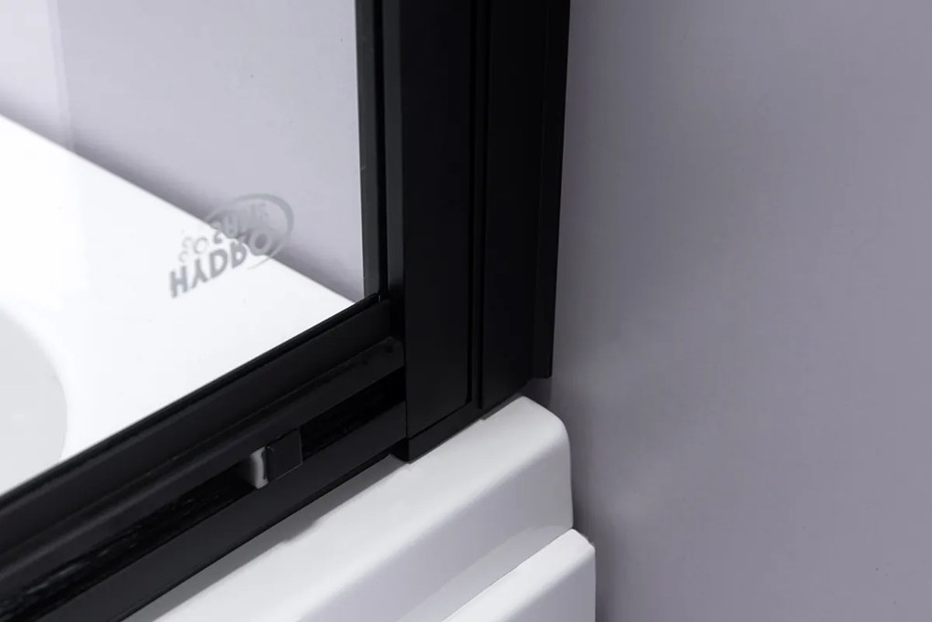 BPS-koupelny Dvojdielna vaňová zástena PR07 BL 120x150 čierna/transparent