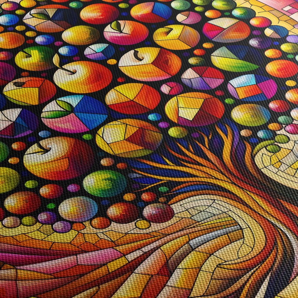 Obraz – Farebný strom s jablkami (90x60 cm)