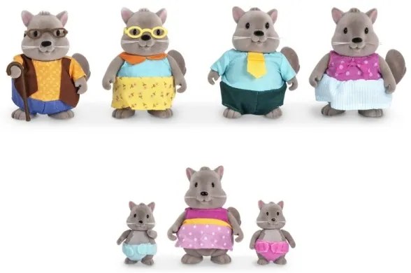 Li'l Woodzeez - Hrací set BUSTLEBERRY rodina veveričiek