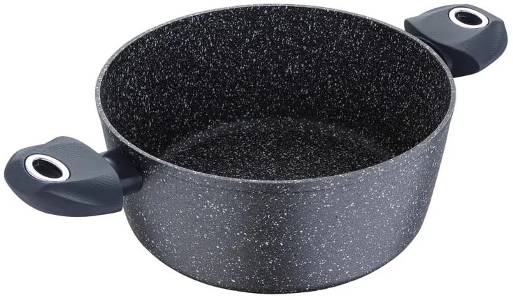 Kovaný hliníkový hrniec Bergner Casserol / 20 x 8,5 cm / 2,2 l / čierny