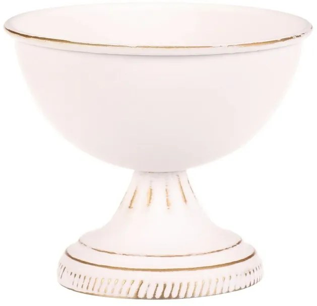 Aranžovací kovový kalich, biela, 13 x 13 x 11 cm