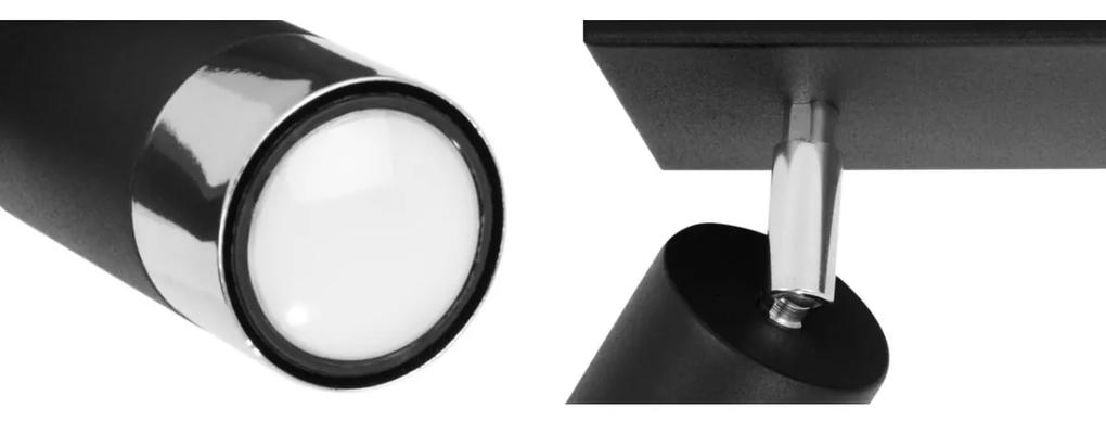 Bodové svietidlo Hugo, 3x čierne/chrómové kovové tienidlo, (možnosť polohovania)