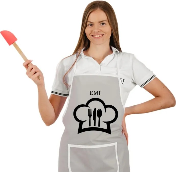 Kuchynská zástera Chef EMI, sivá