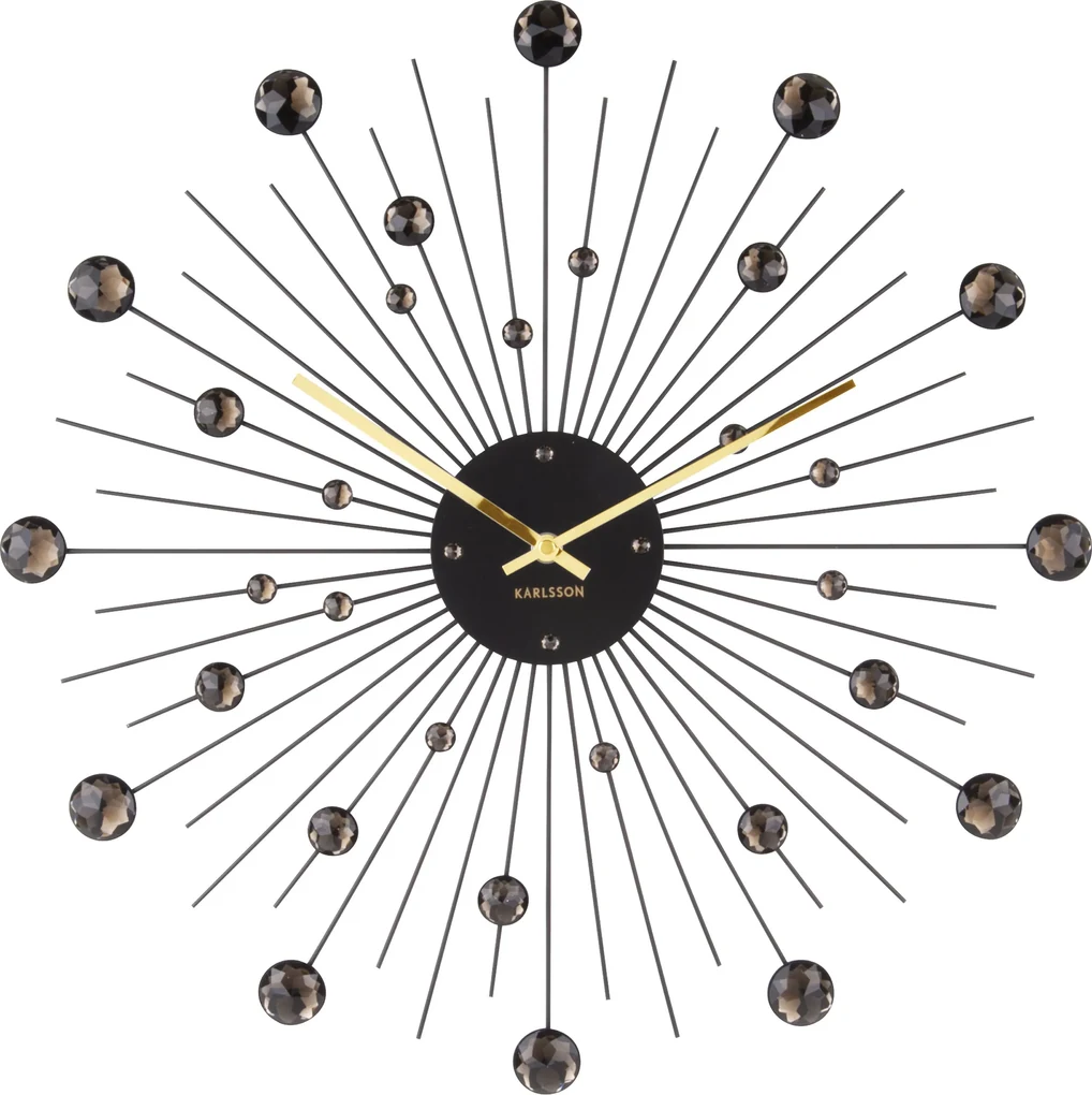 Nástenné hodiny Sunburst XL čierne