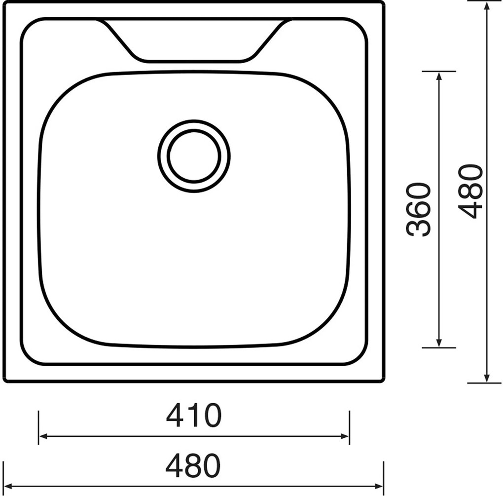 Nerezový drez Sinks CLASSIC 480 V leštený